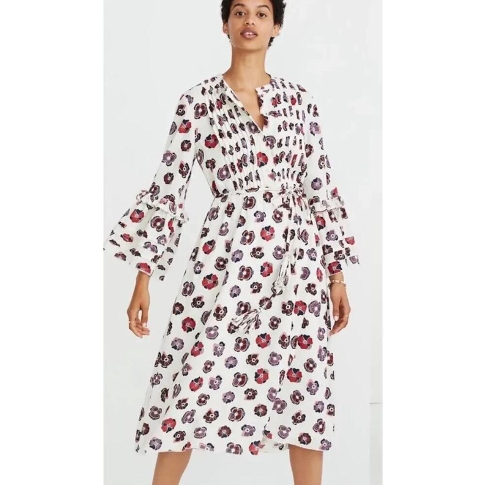 Madewell x Karen Walker Fantasia Floral Pleated Midi Dress Size 4 - Picture 2 of 11